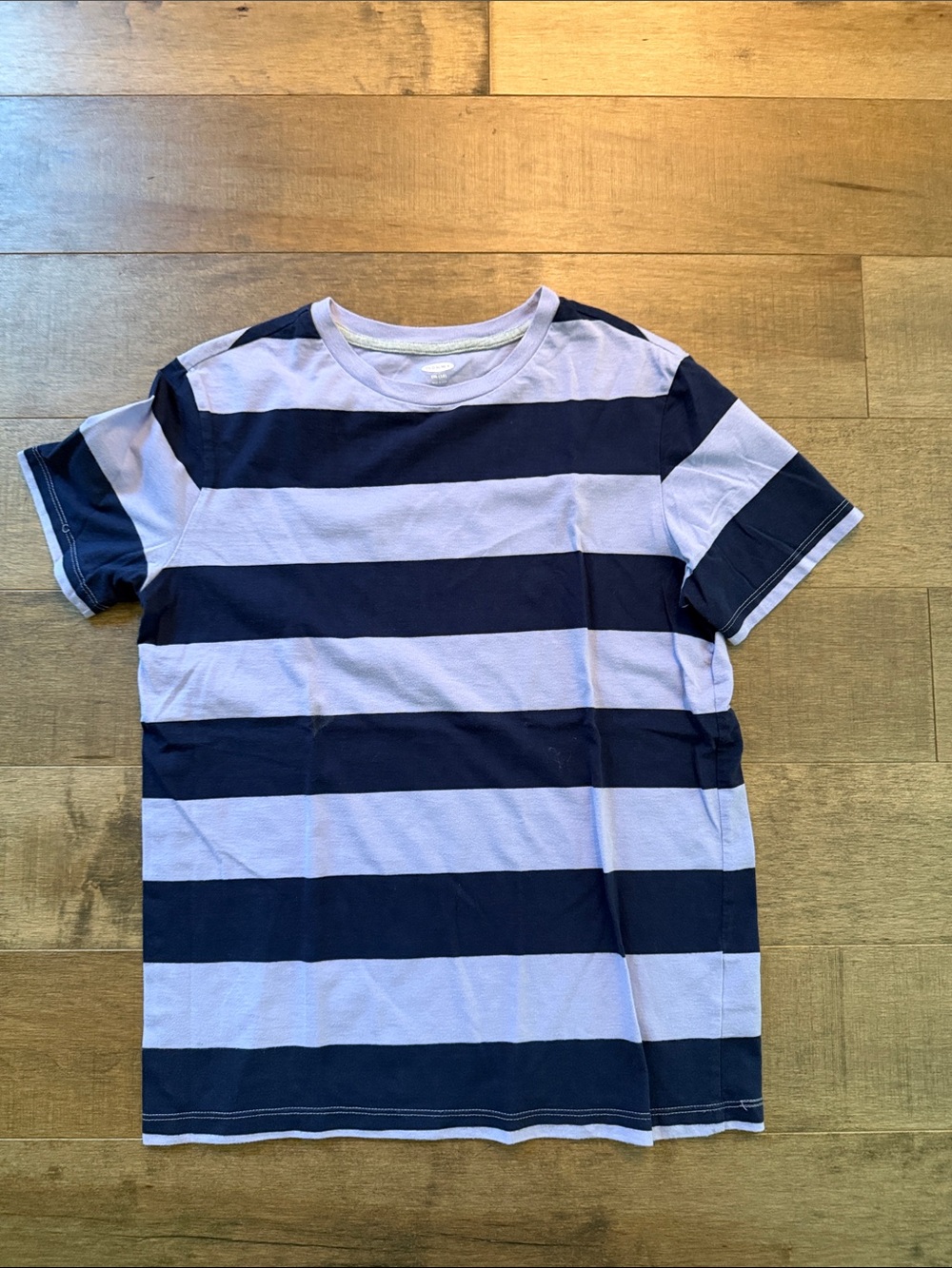🎉Old Navy Navy and Light Purple Wide Stripe Long Sleeve Tee